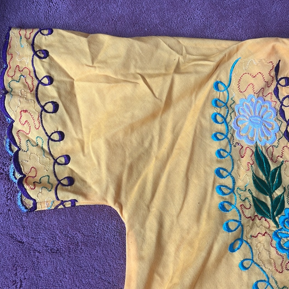 Costa Rica Puerto Limón Pura Vida Handmade Embroidered Women's Top Size Medium - Picture 4 of 6